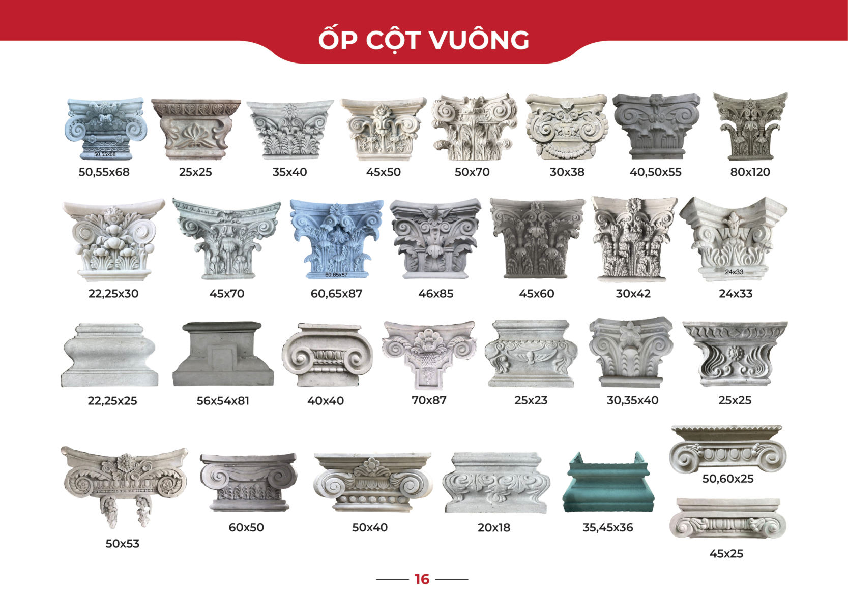 Mẫu ốp cột vuông xi măng – catalogue Nga Long trang 16