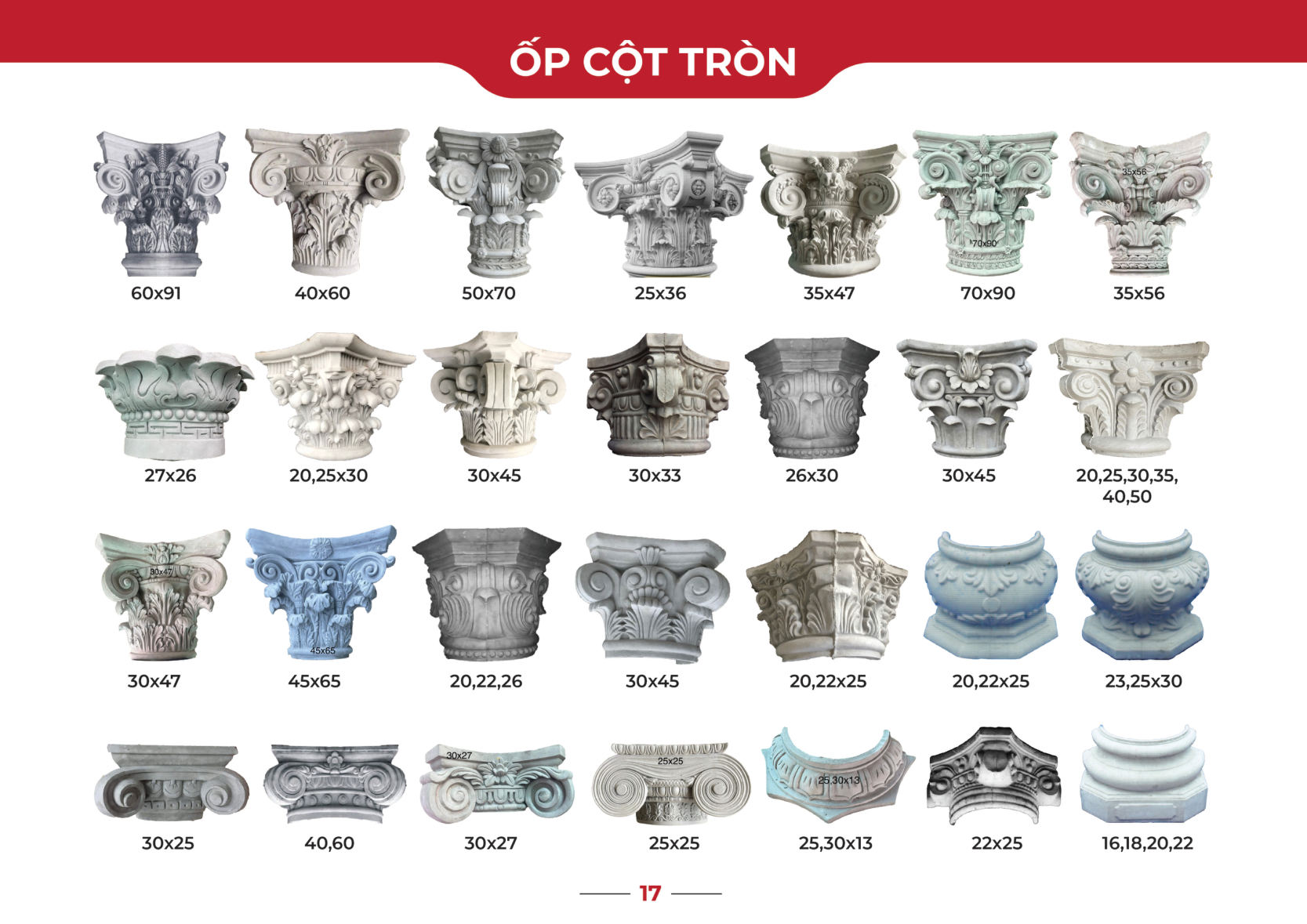 Mẫu ốp cột tròn xi măng – catalogue Nga Long trang 17