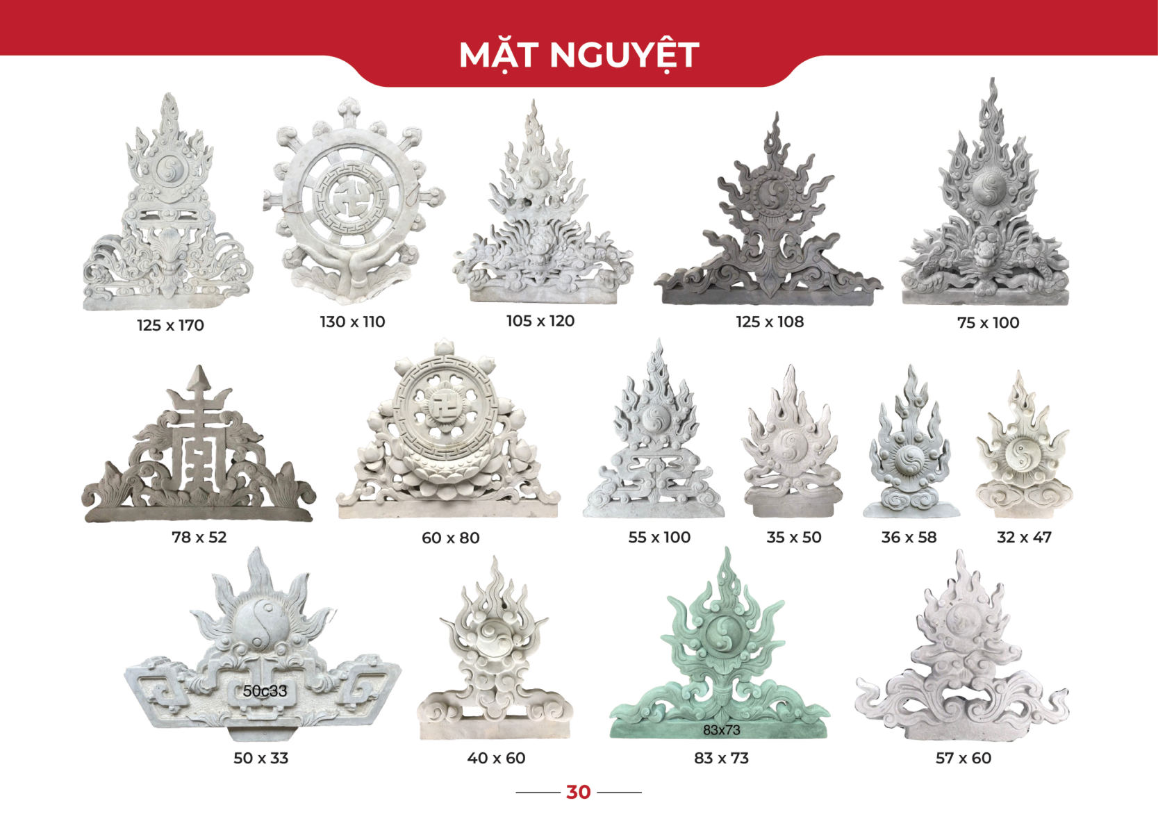 Mẫu mặt nguyệt xi măng – catalogue Nga Long trang 30