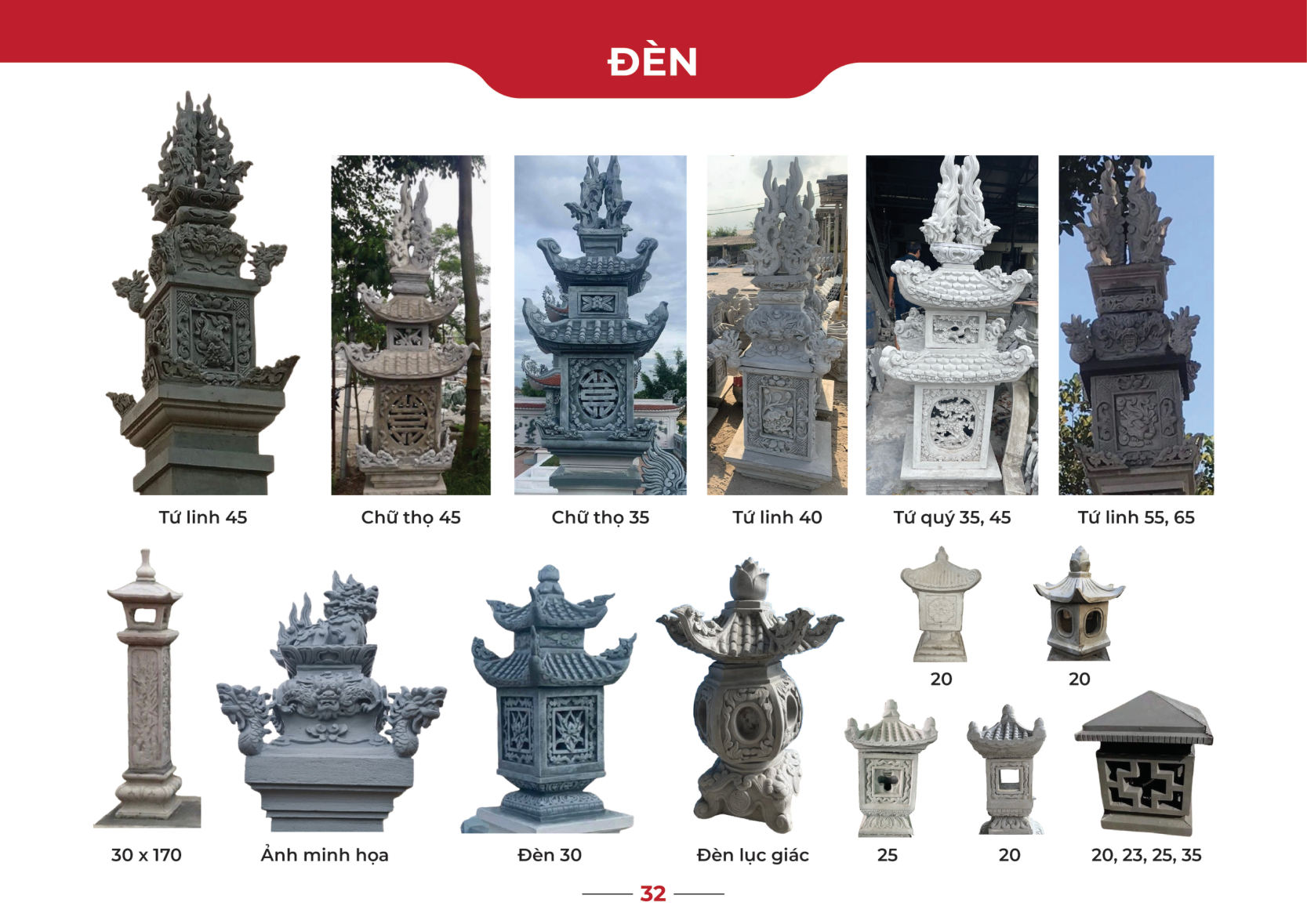 Mẫu đèn xi măng – catalogue Nga Long trang 32